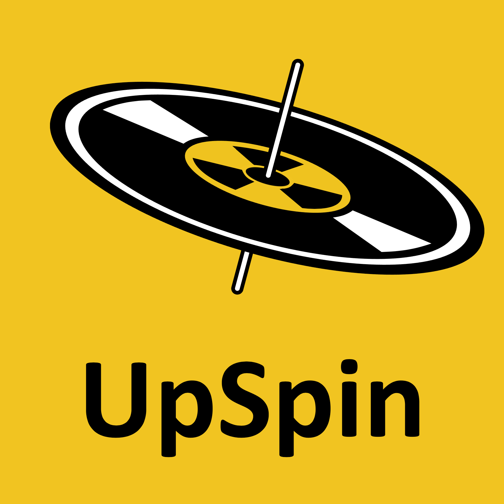 UpSpin music label logo on vinyl record album